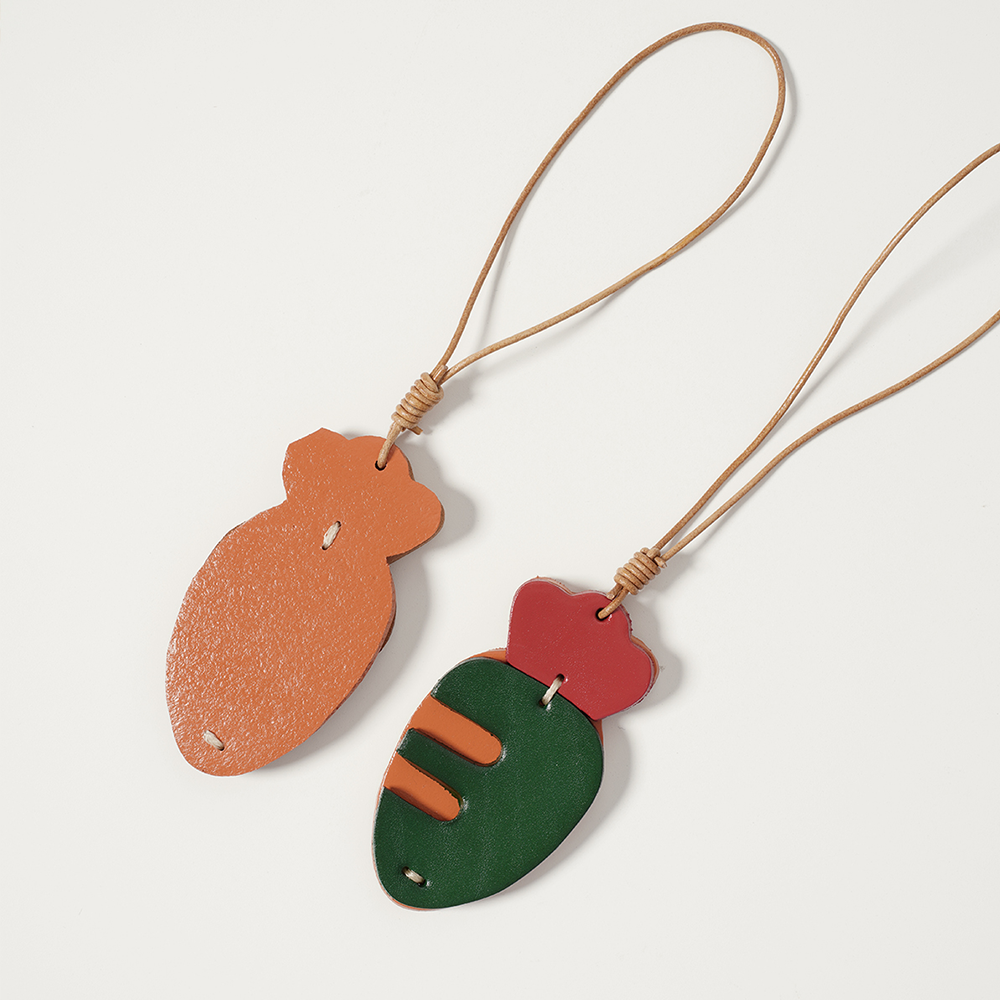 Carrot Leather Bag Charm