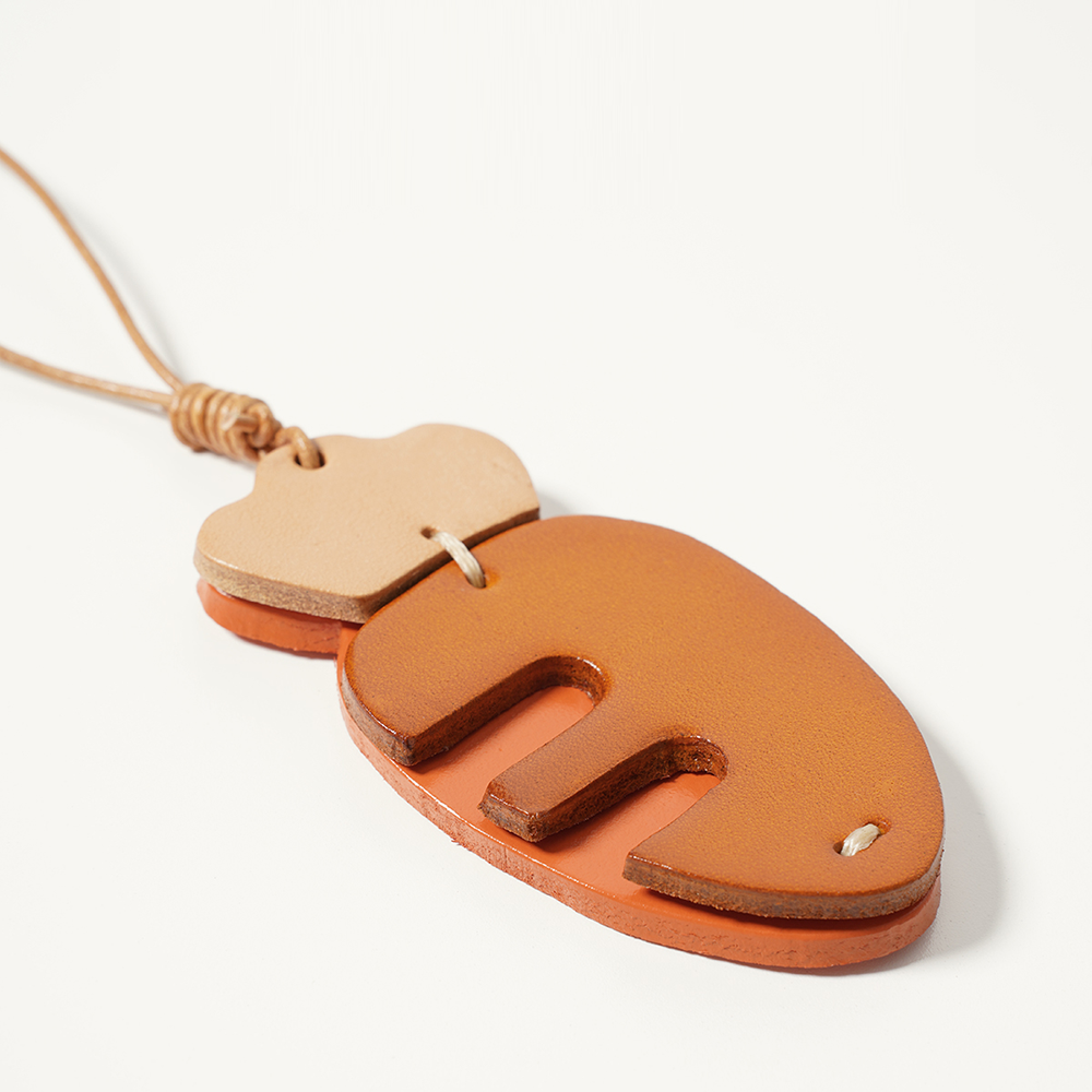 Carrot Leather Bag Charm