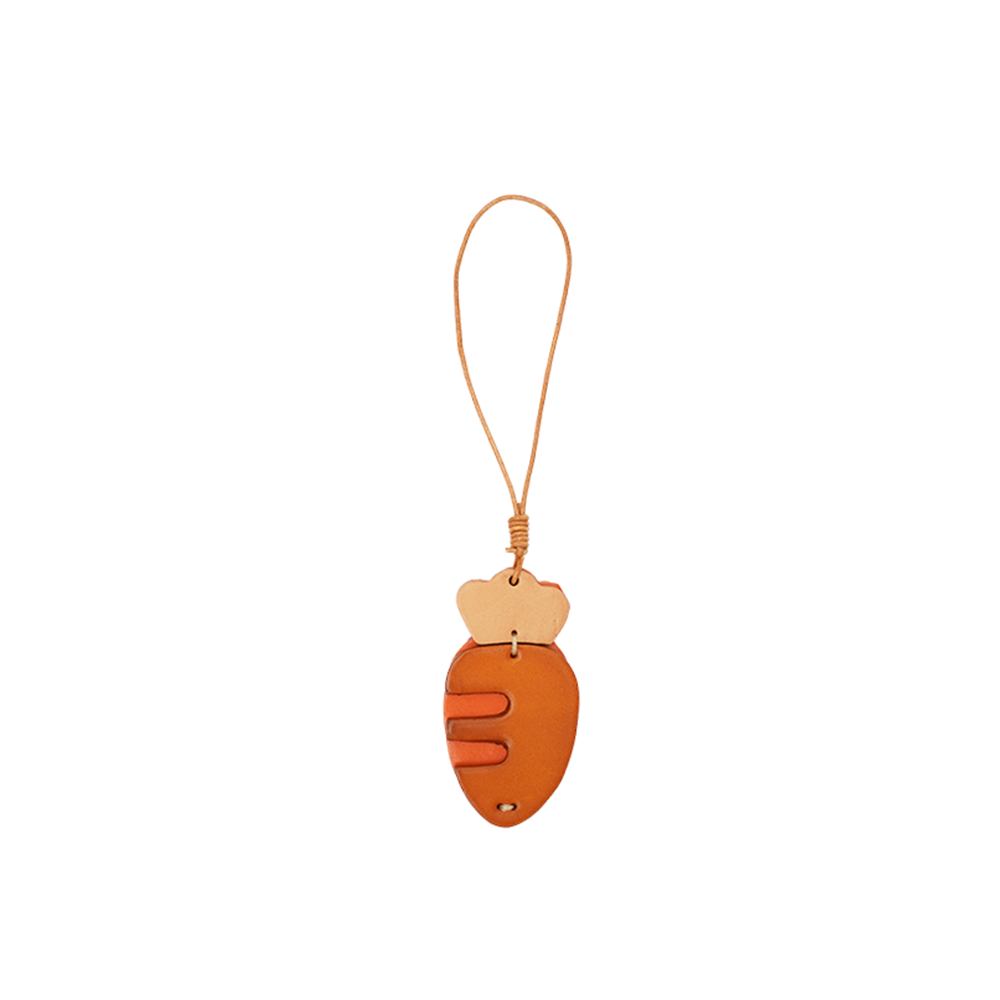 Carrot Leather Bag Charm