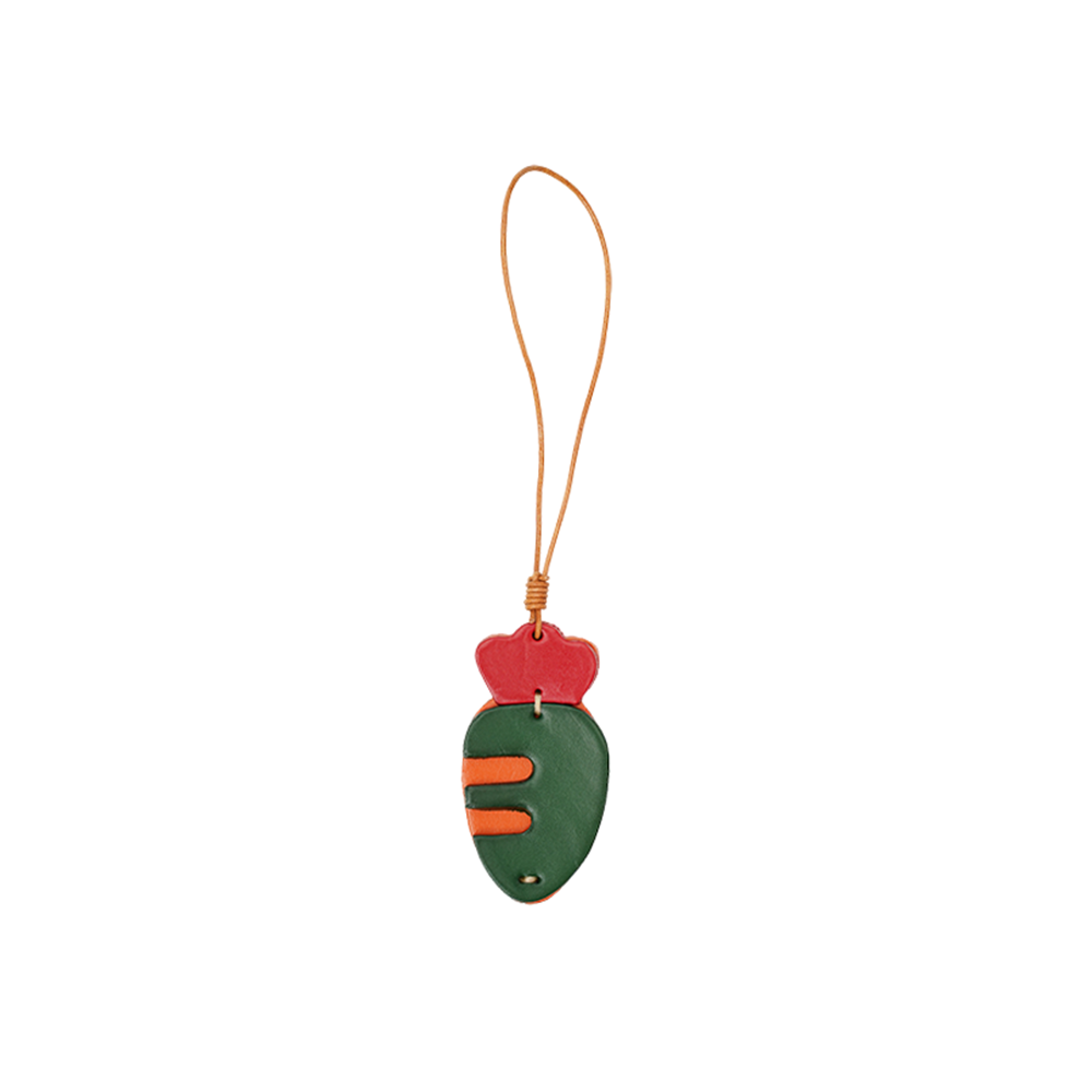 Carrot Leather Bag Charm