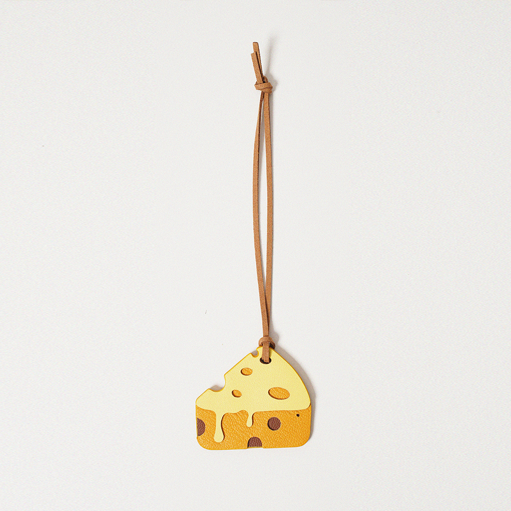 Cheese Leather Bag Charm