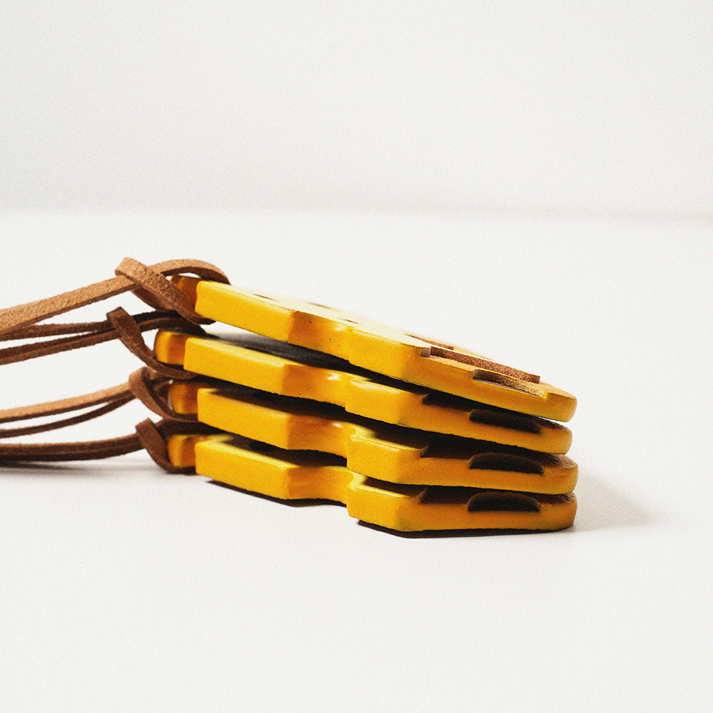 Cheese Leather Bag Charm