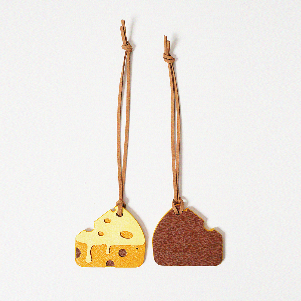 Cheese Leather Bag Charm
