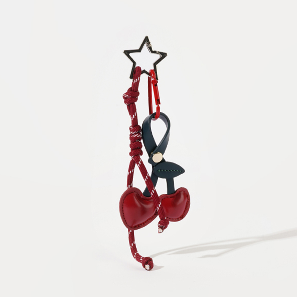 Cherry Duo Leather Bag Charm