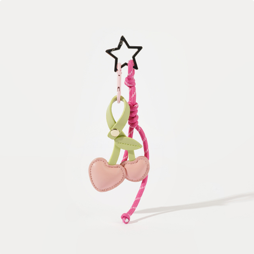 Cherry Duo Leather Bag Charm