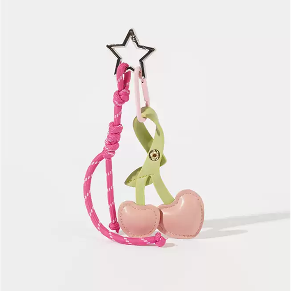 Cherry Duo Leather Bag Charm