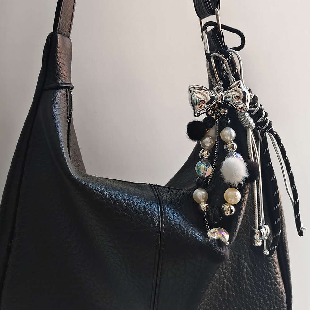 Dice Chain Bow Bag Charm