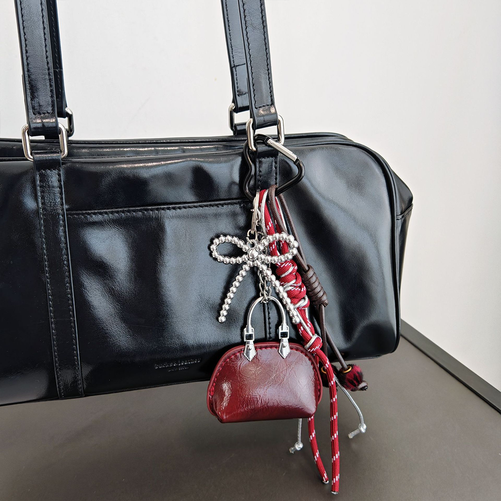 Dice Chain Bow Bag Charm