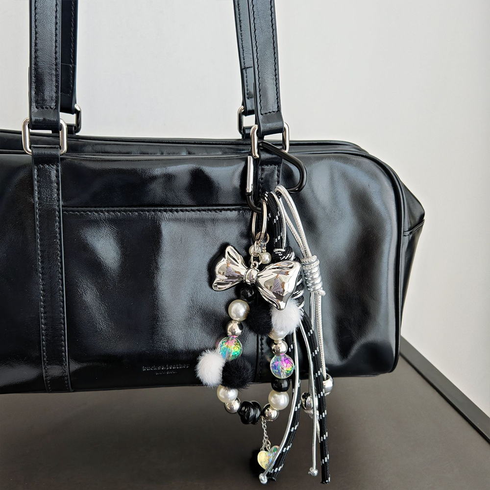 Dice Chain Bow Bag Charm
