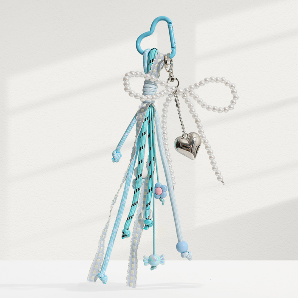 Lace Ribbon Pup Bag Charm