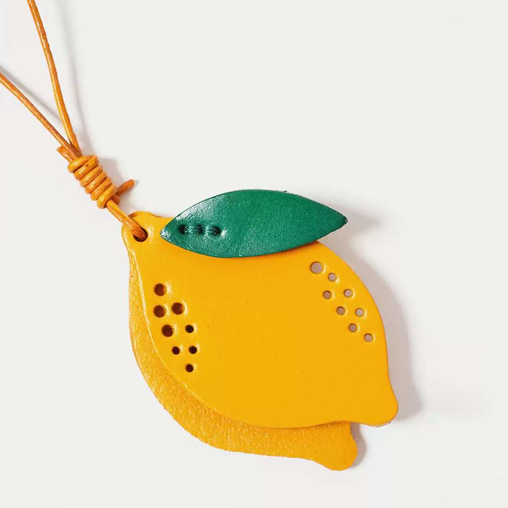Lemon Leather Bag Charm