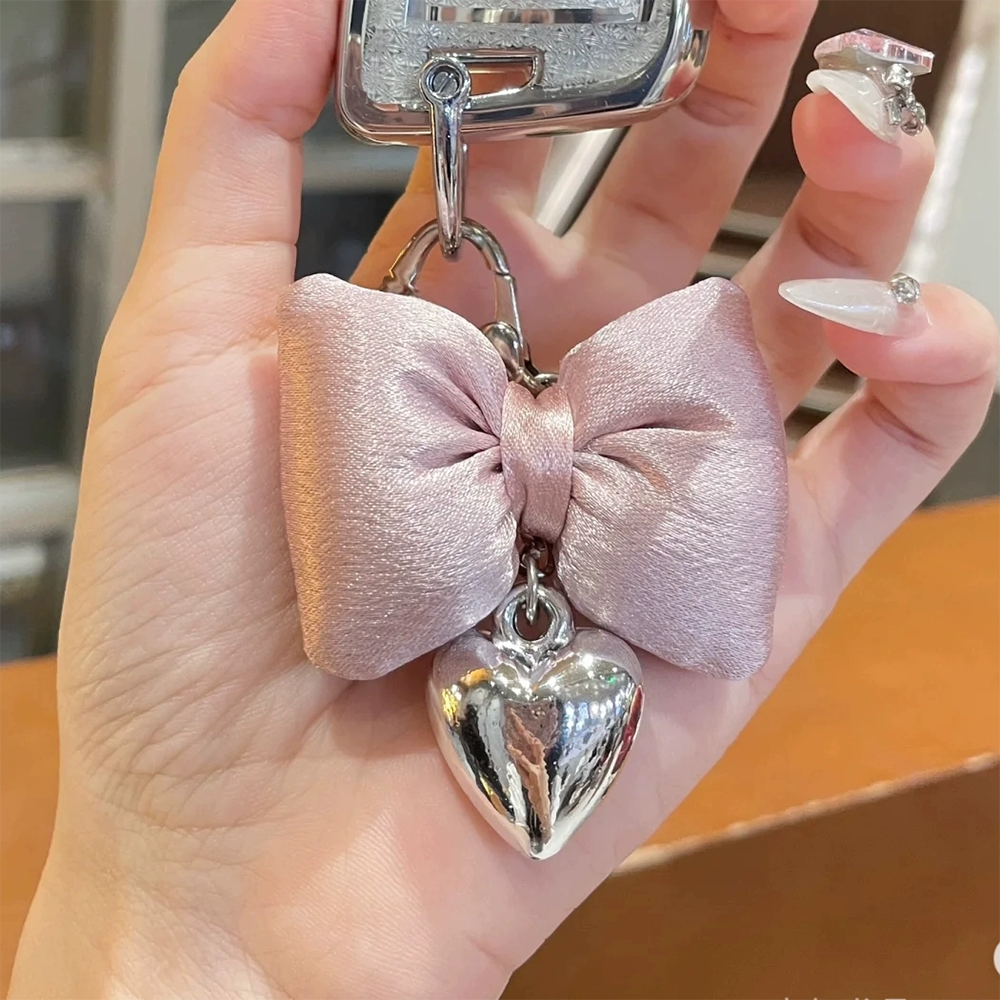 Metallic Bow Beads Bag Charm