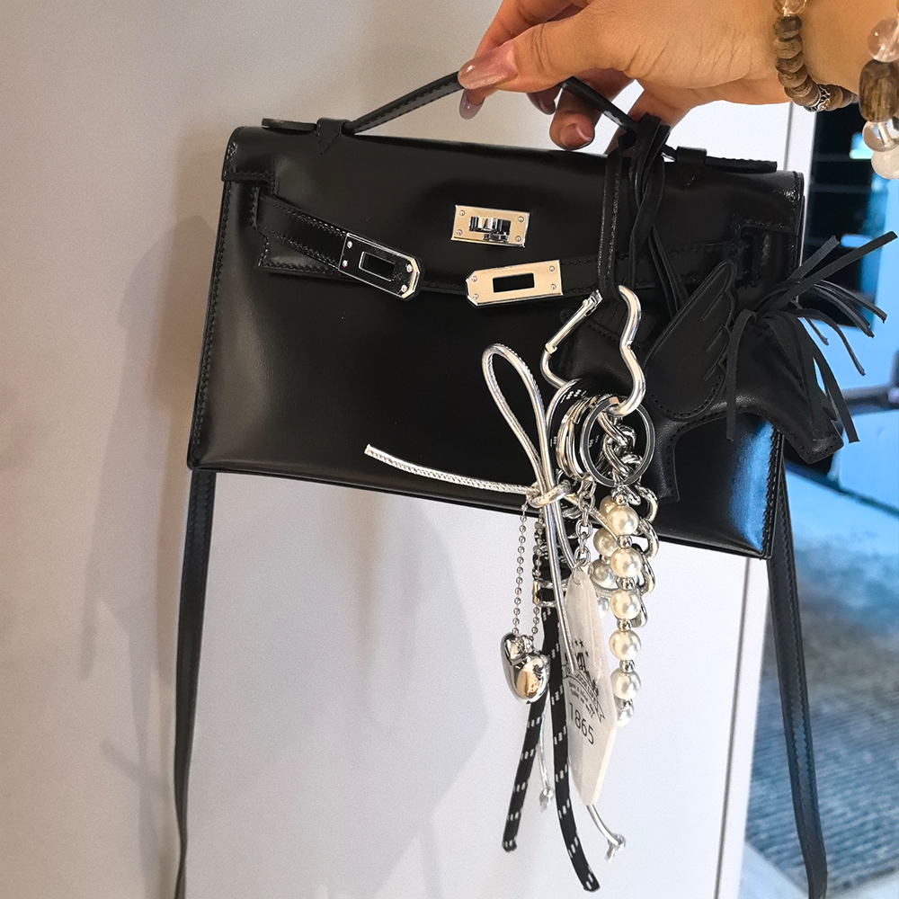 Outdoor Heart Pearl Bag Charm