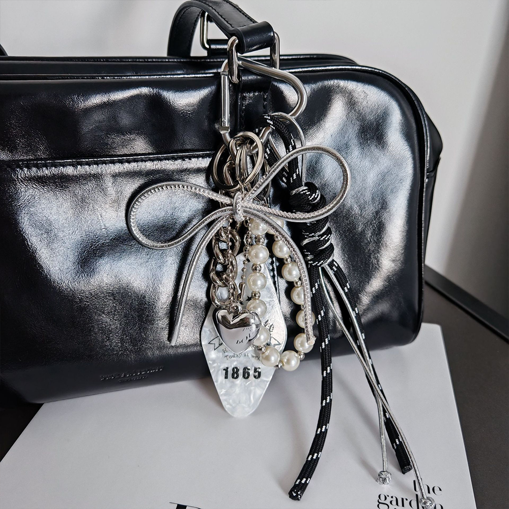 Outdoor Heart Pearl Bag Charm