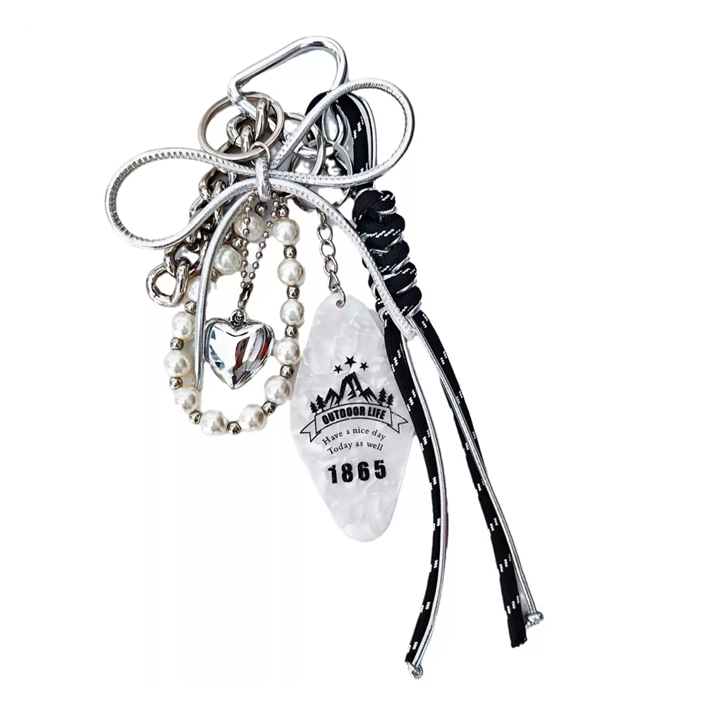 Outdoor Heart Pearl Bag Charm