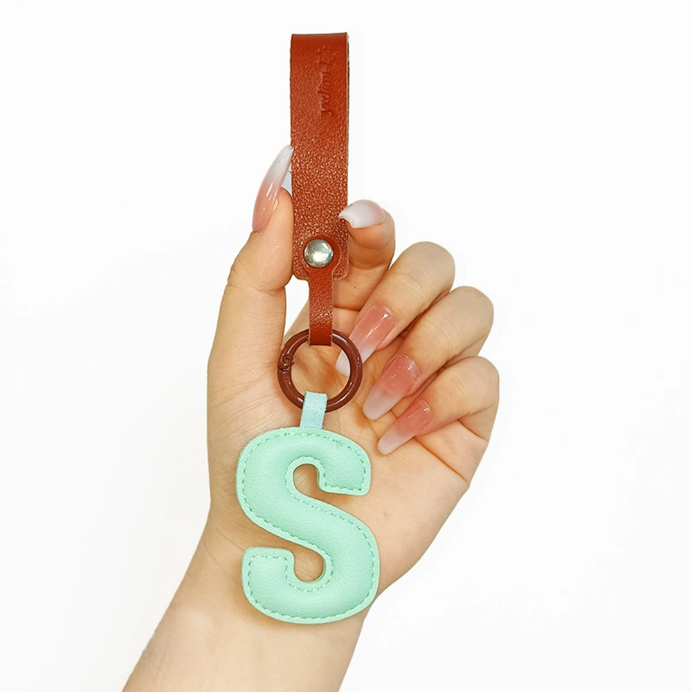 Personalized Leather Letter Bag Charm