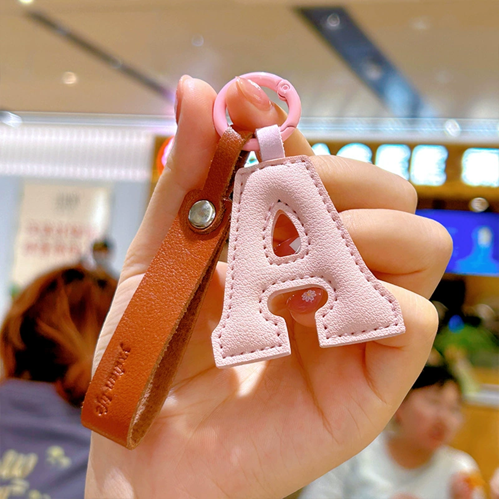 Personalized Leather Letter Bag Charm