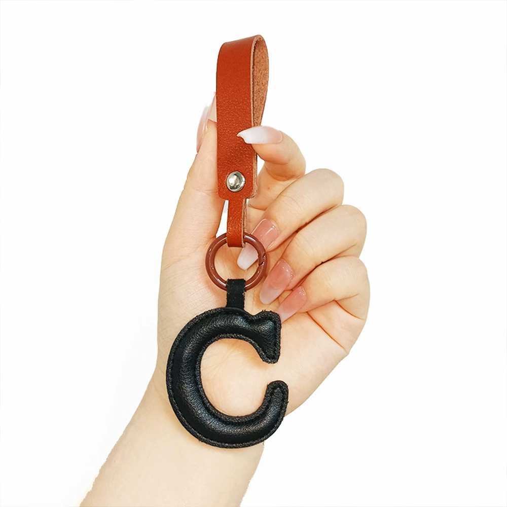 Personalized Leather Letter Bag Charm
