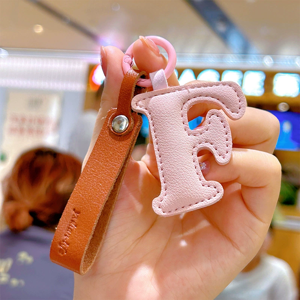 Personalized Leather Letter Bag Charm