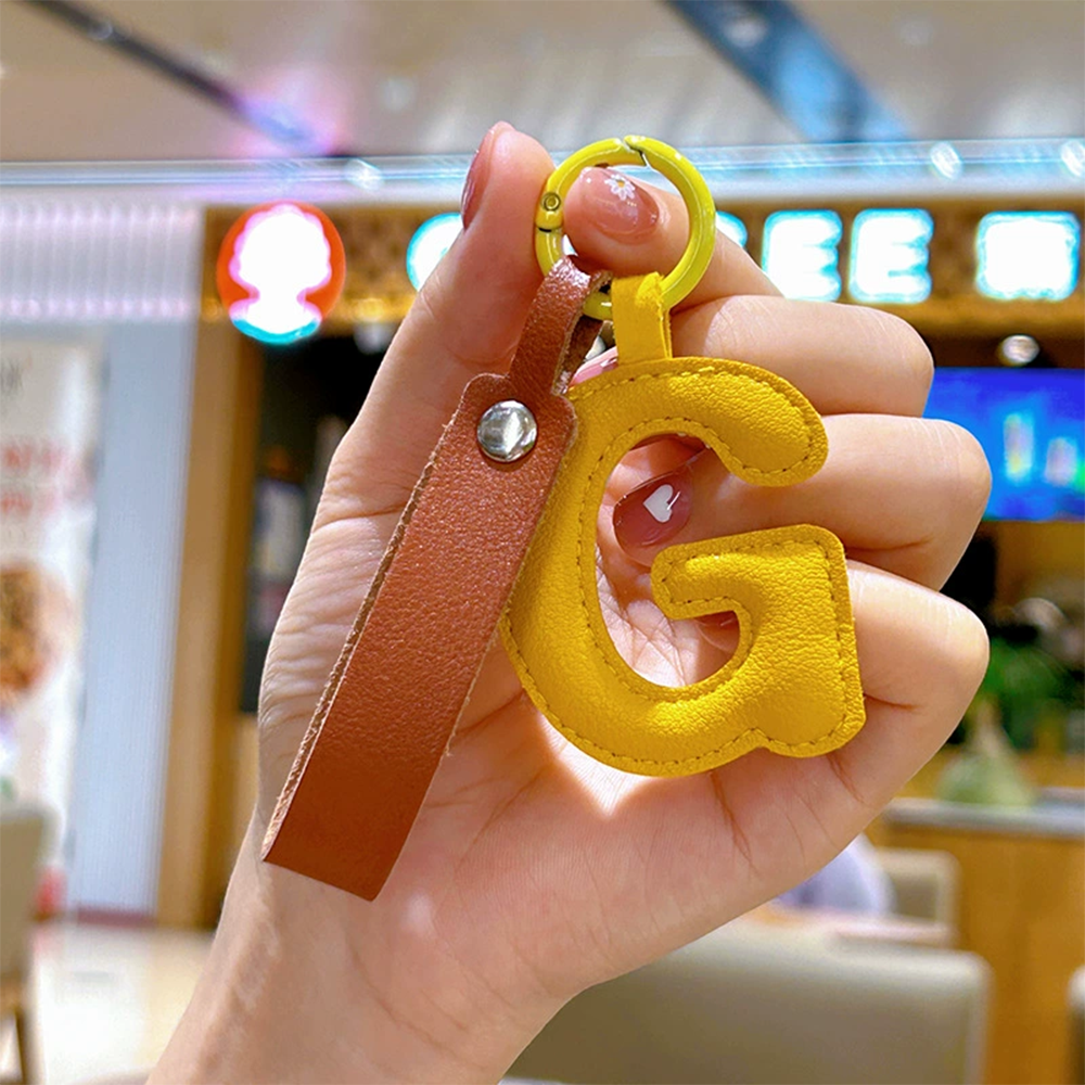 Personalized Leather Letter Bag Charm