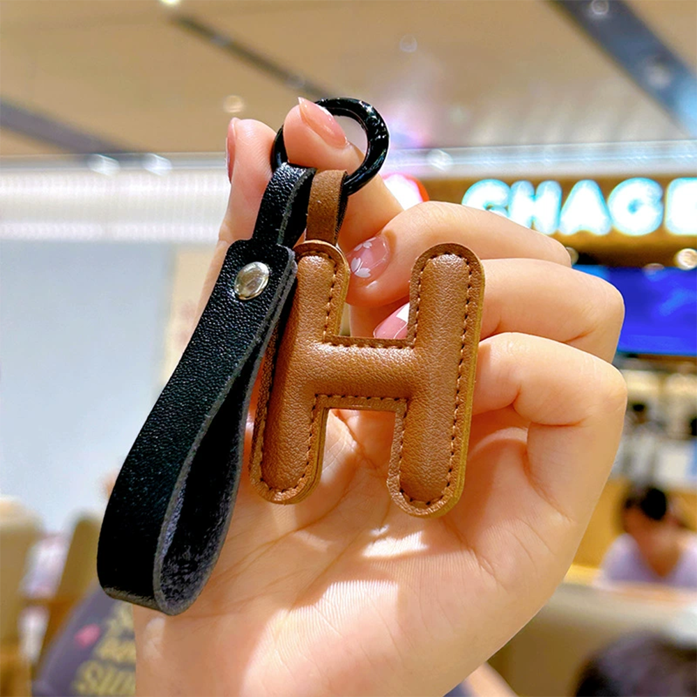 Personalized Leather Letter Bag Charm