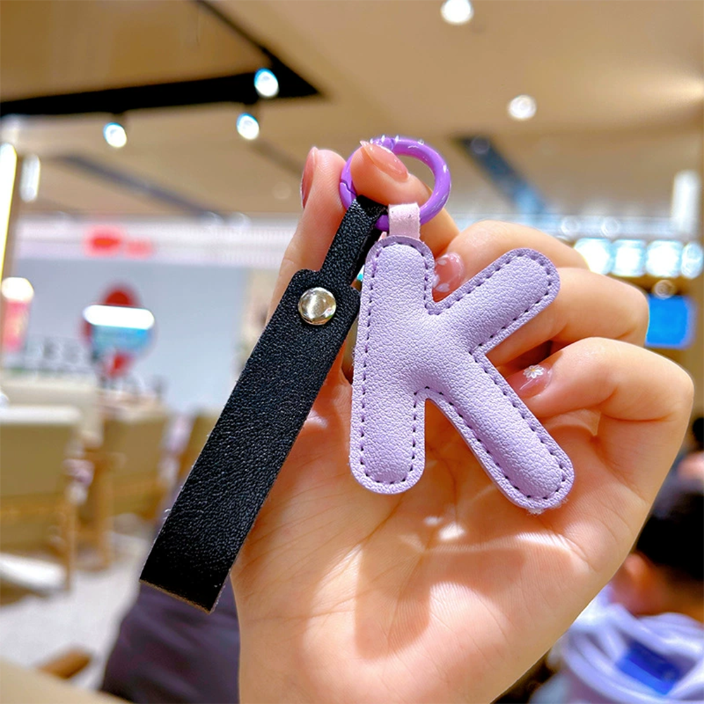 Personalized Leather Letter Bag Charm