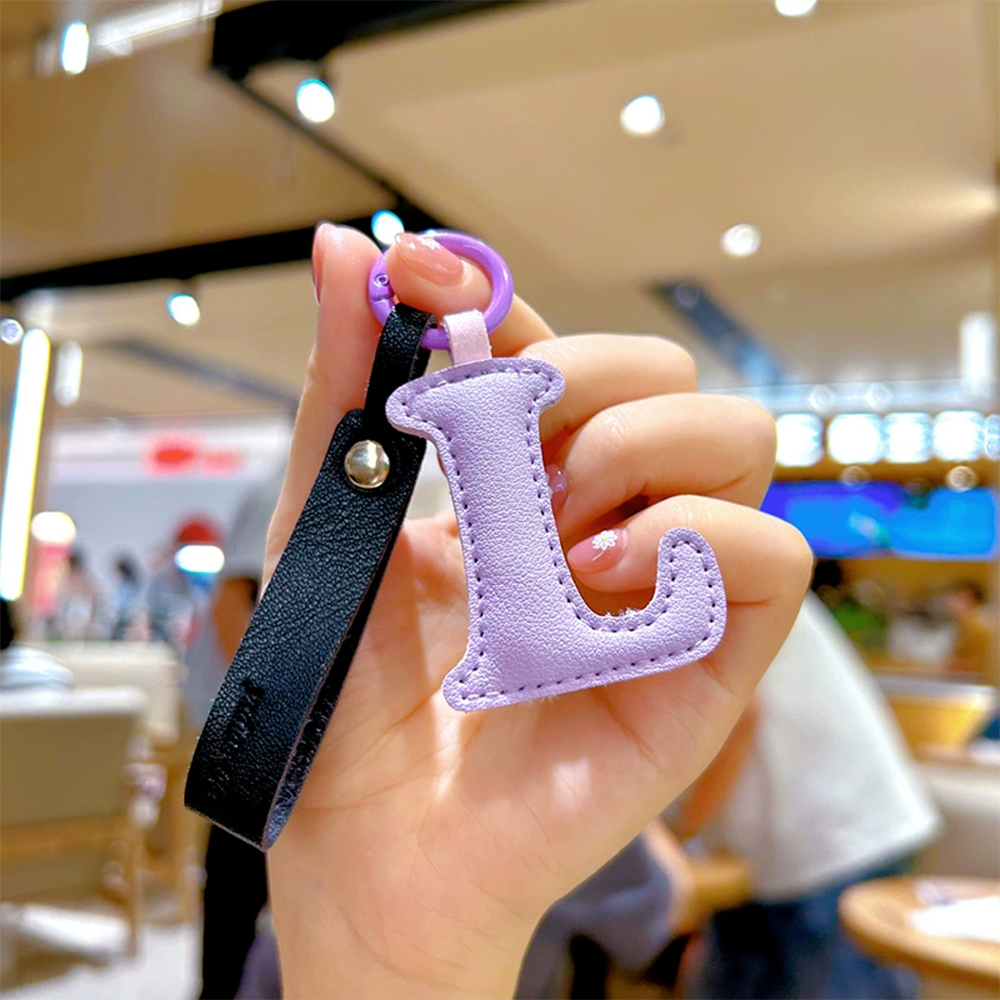 Personalized Leather Letter Bag Charm