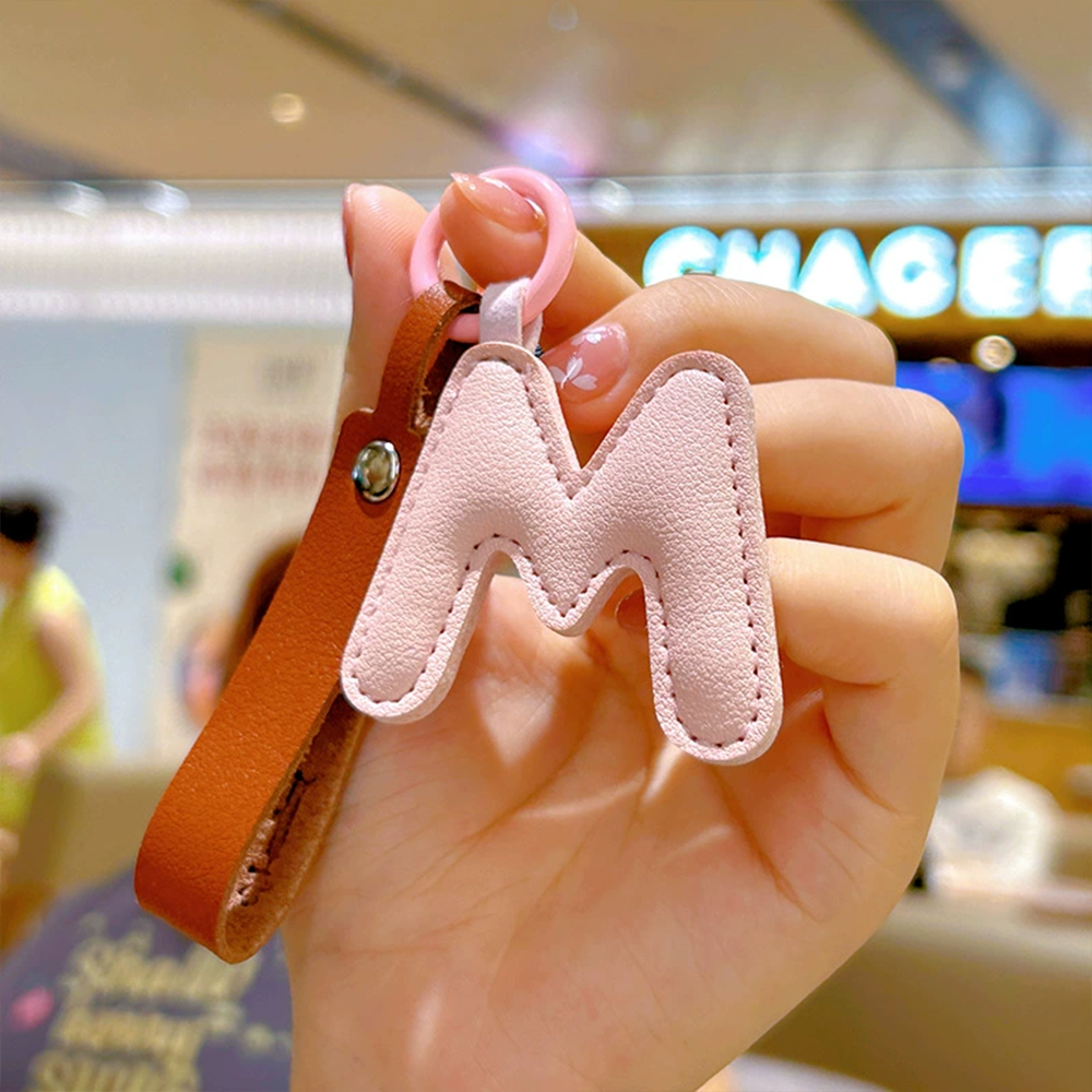 Personalized Leather Letter Bag Charm