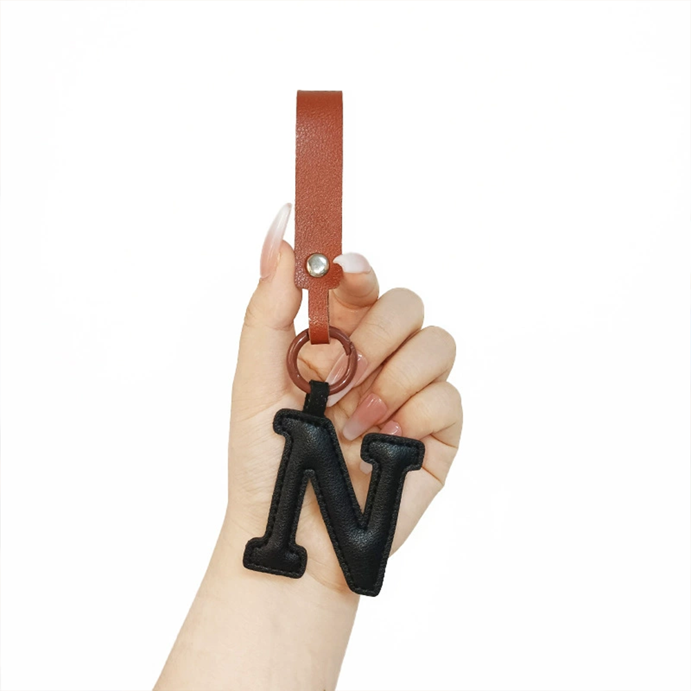 Personalized Leather Letter Bag Charm