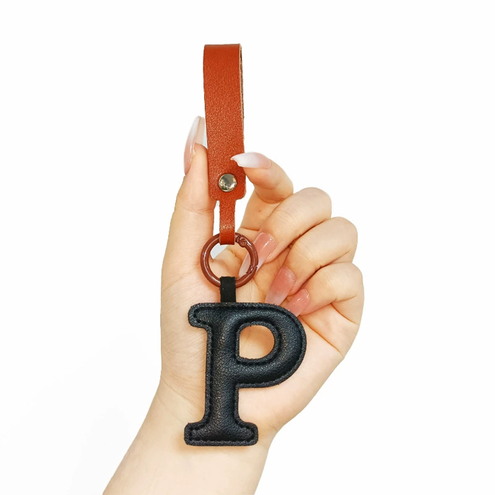 Personalized Leather Letter Bag Charm