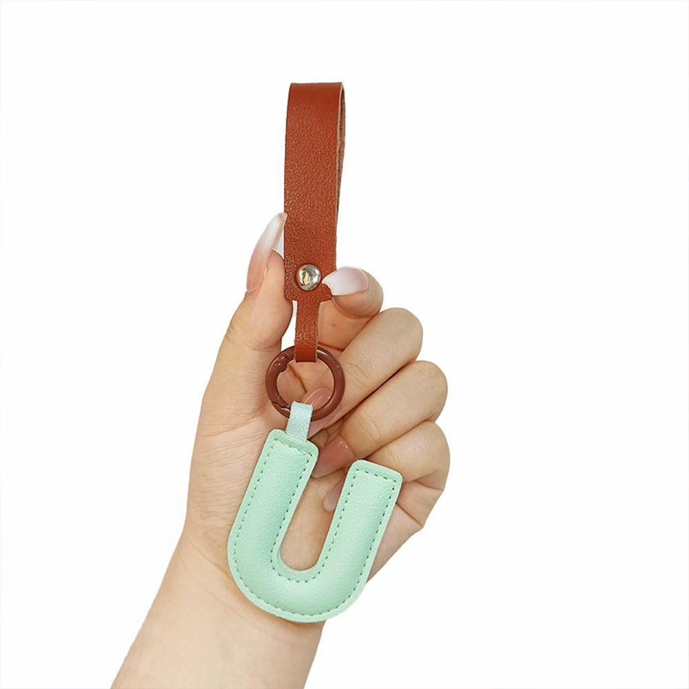 Personalized Leather Letter Bag Charm