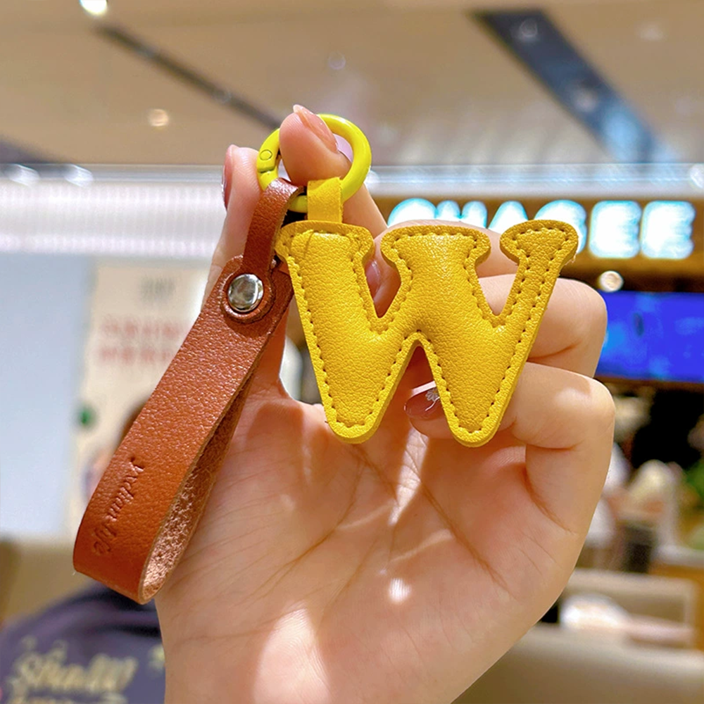 Personalized Leather Letter Bag Charm