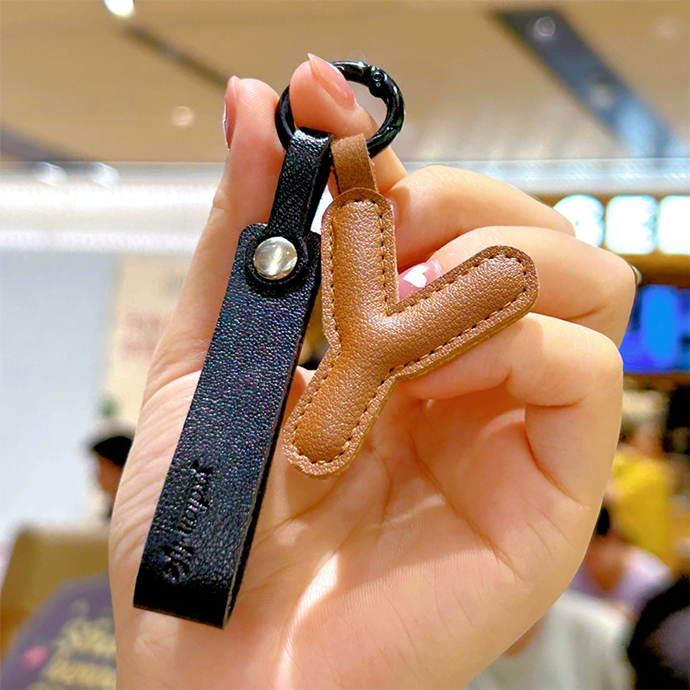Personalized Leather Letter Bag Charm