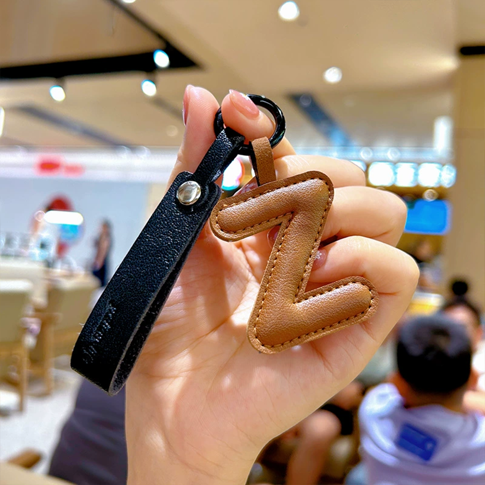 Personalized Leather Letter Bag Charm