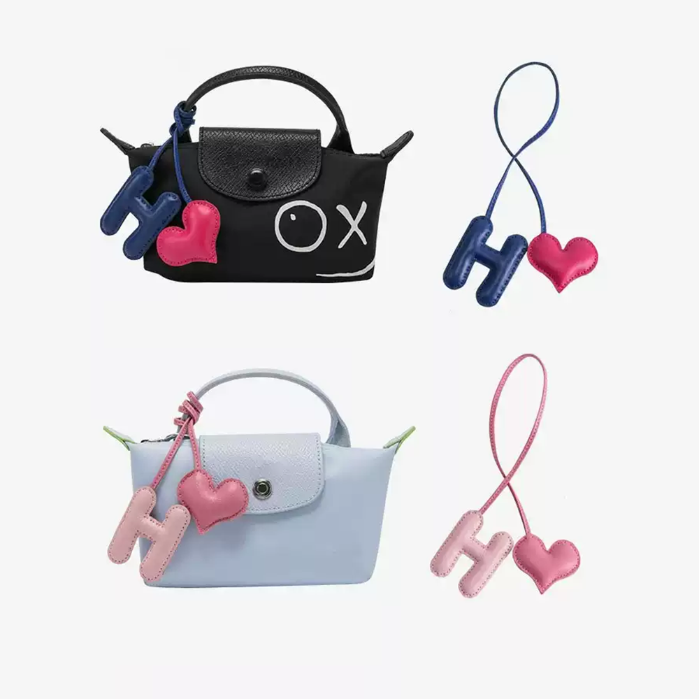 Personalized Pink Letter Bag Charm