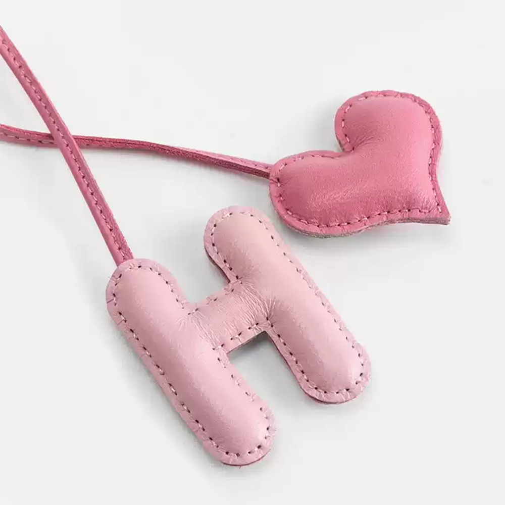 Personalized Pink Letter Bag Charm