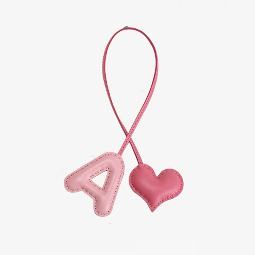 Personalized Pink Letter Bag Charm