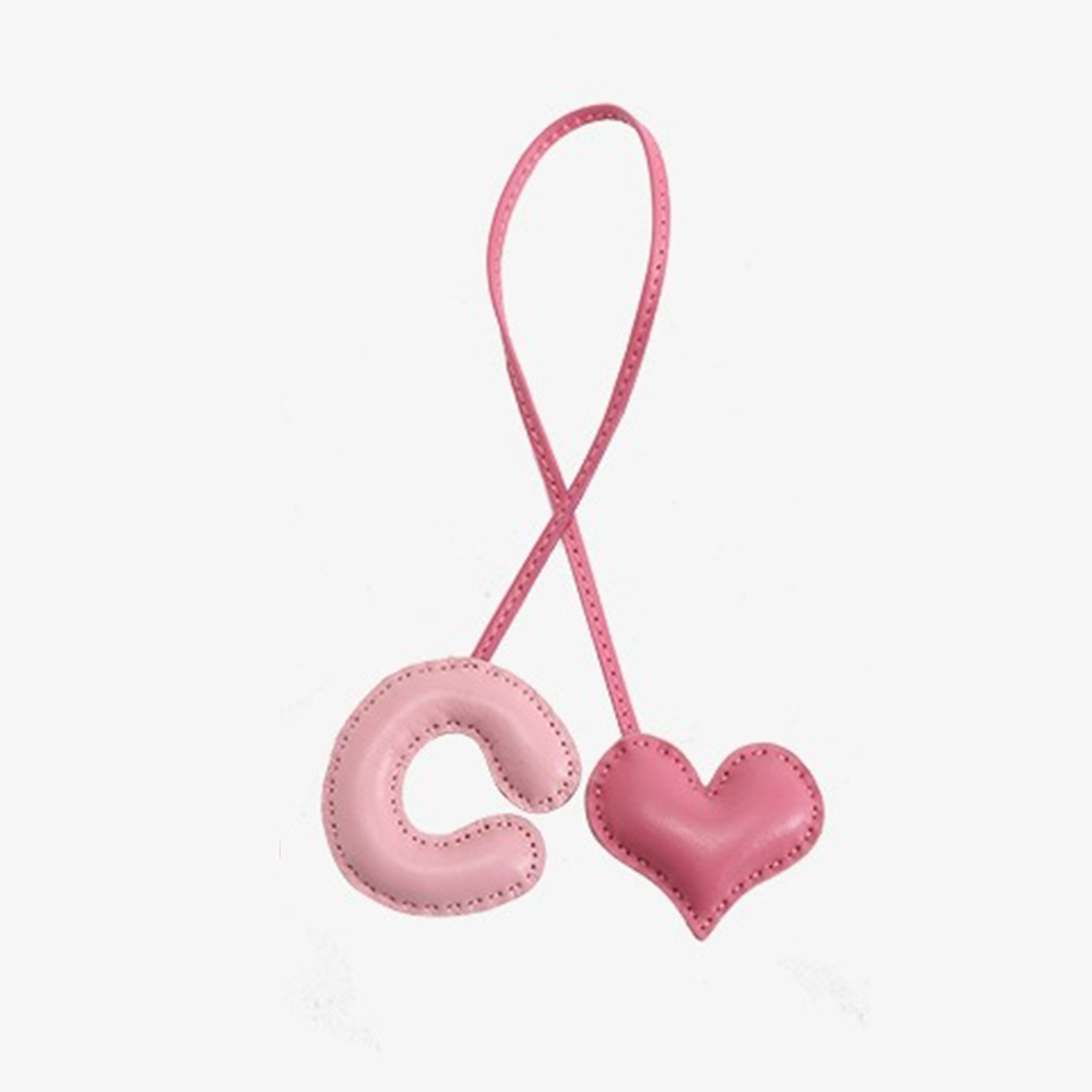 Personalized Pink Letter Bag Charm