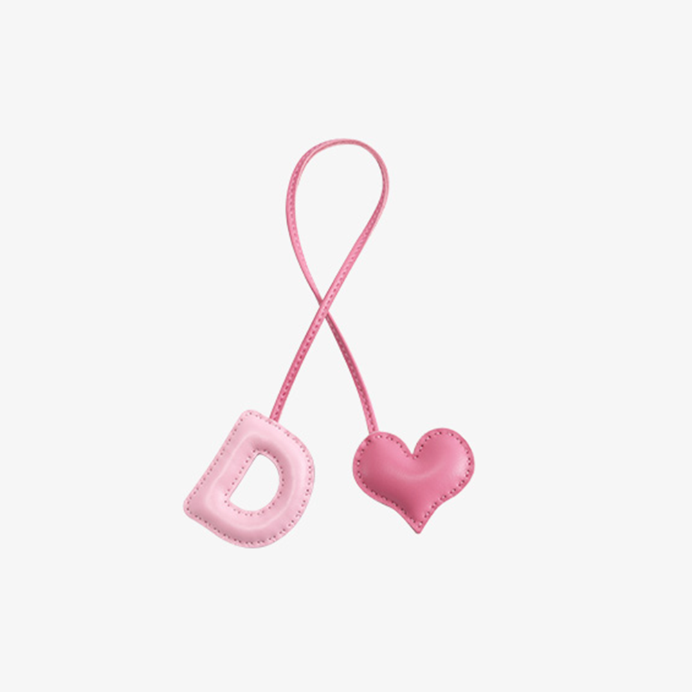 Personalized Pink Letter Bag Charm