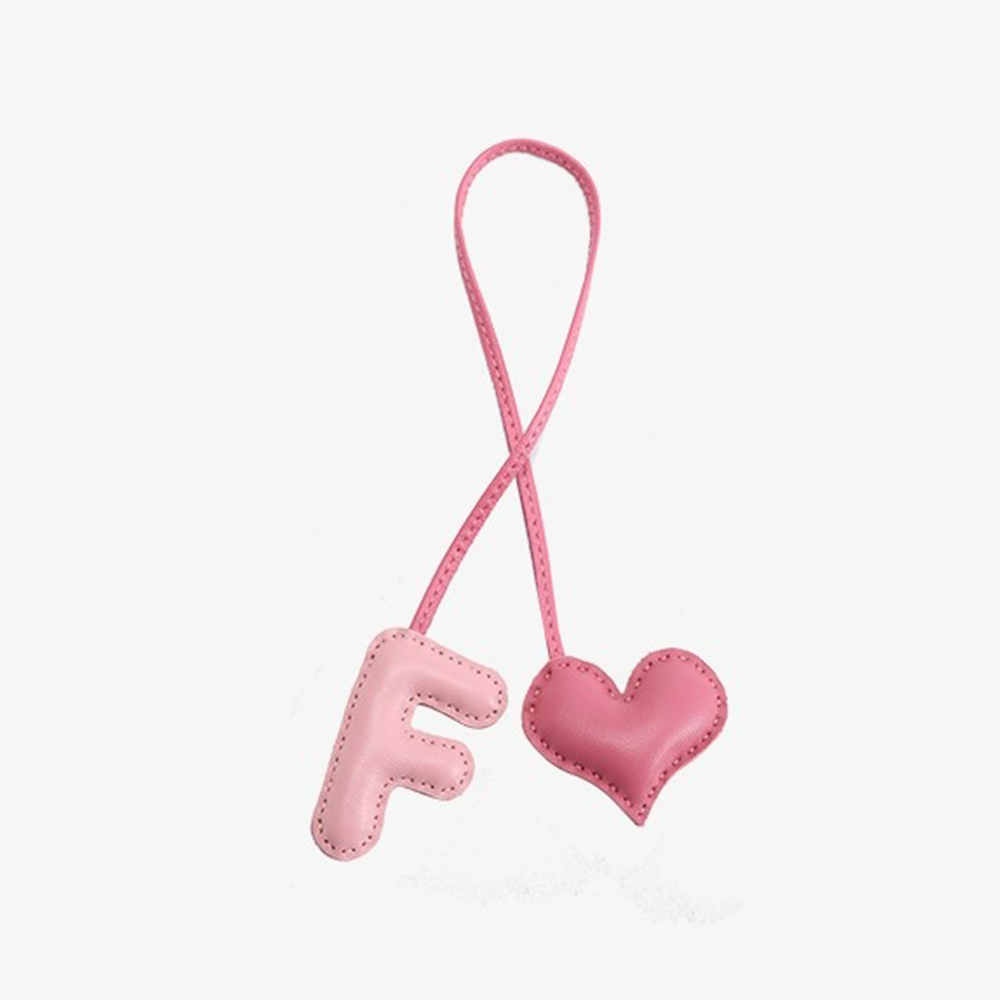 Personalized Pink Letter Bag Charm