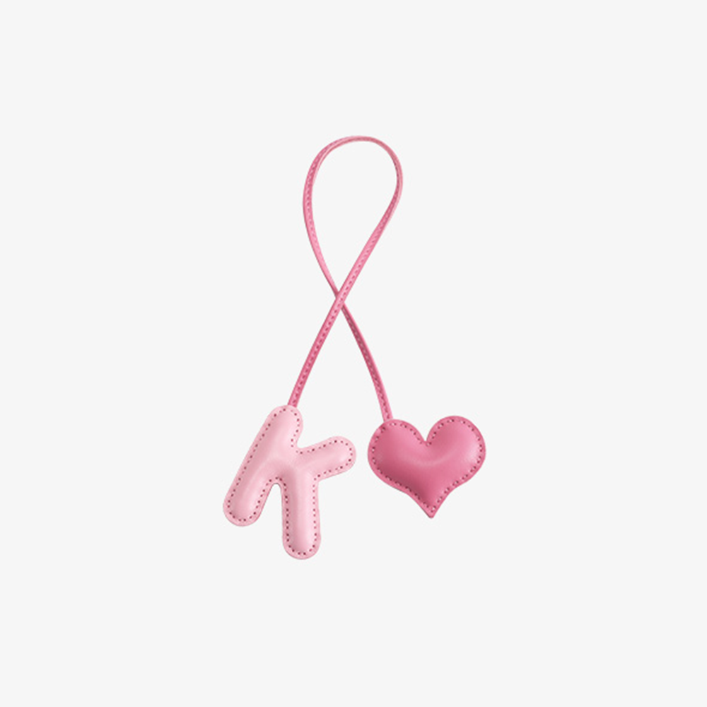 Personalized Pink Letter Bag Charm