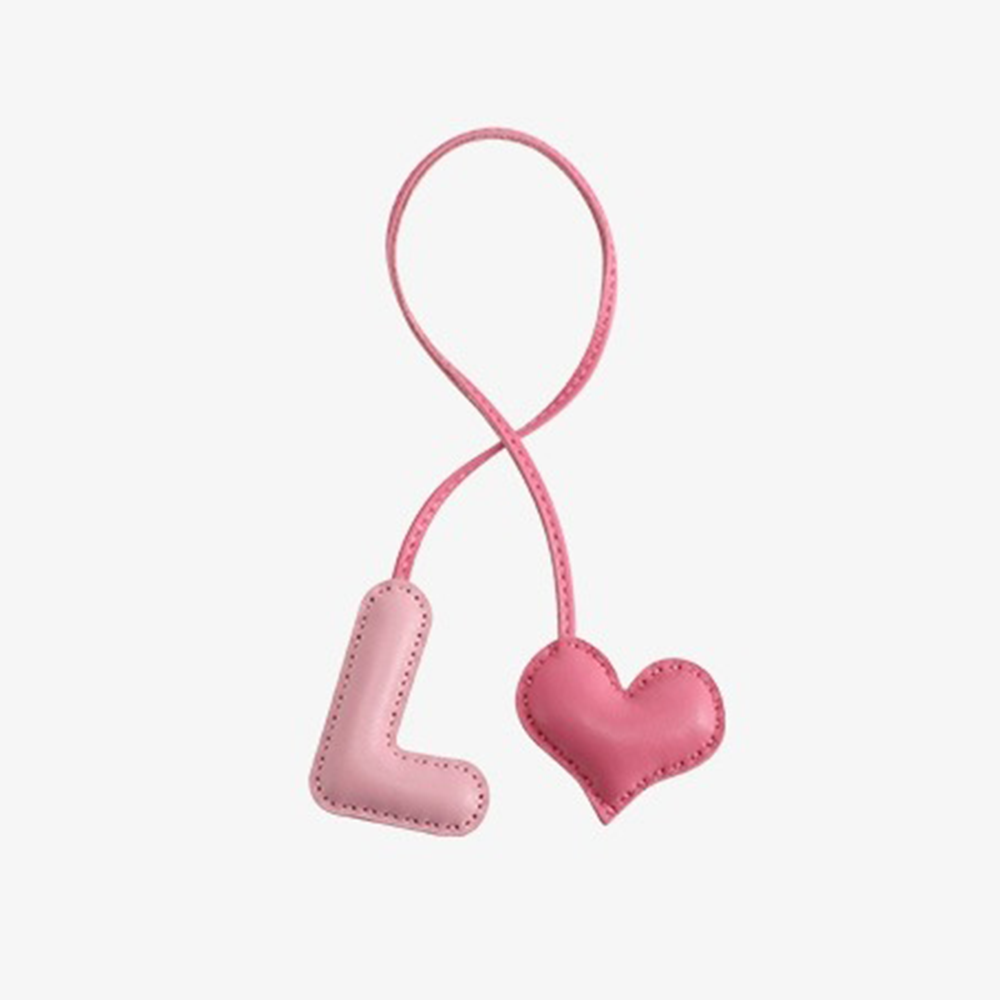 Personalized Pink Letter Bag Charm