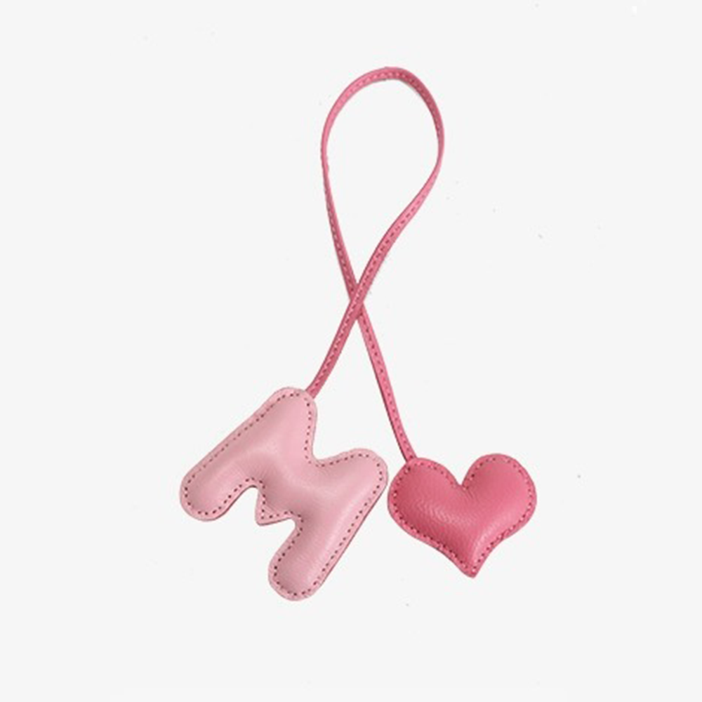Personalized Pink Letter Bag Charm