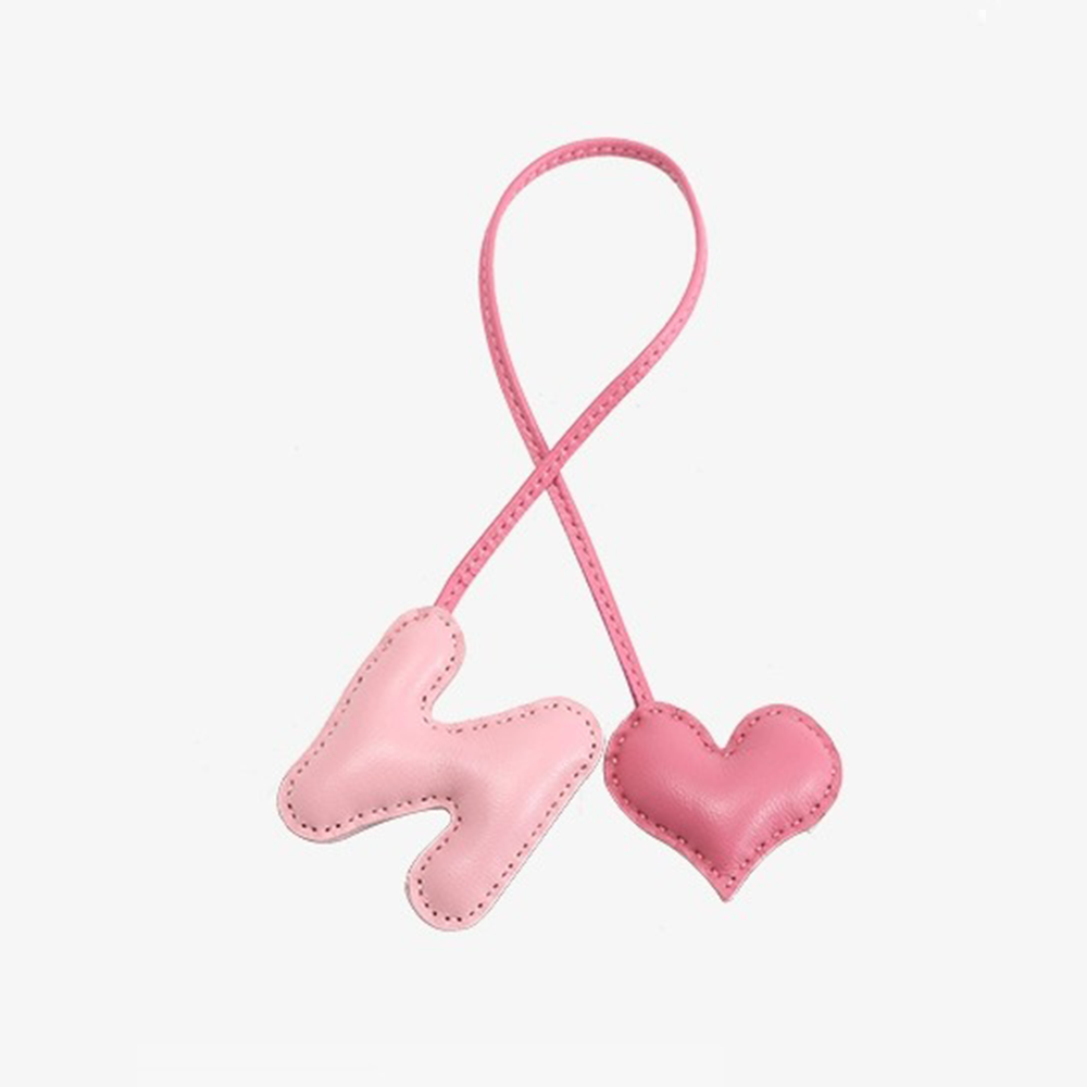 Personalized Pink Letter Bag Charm