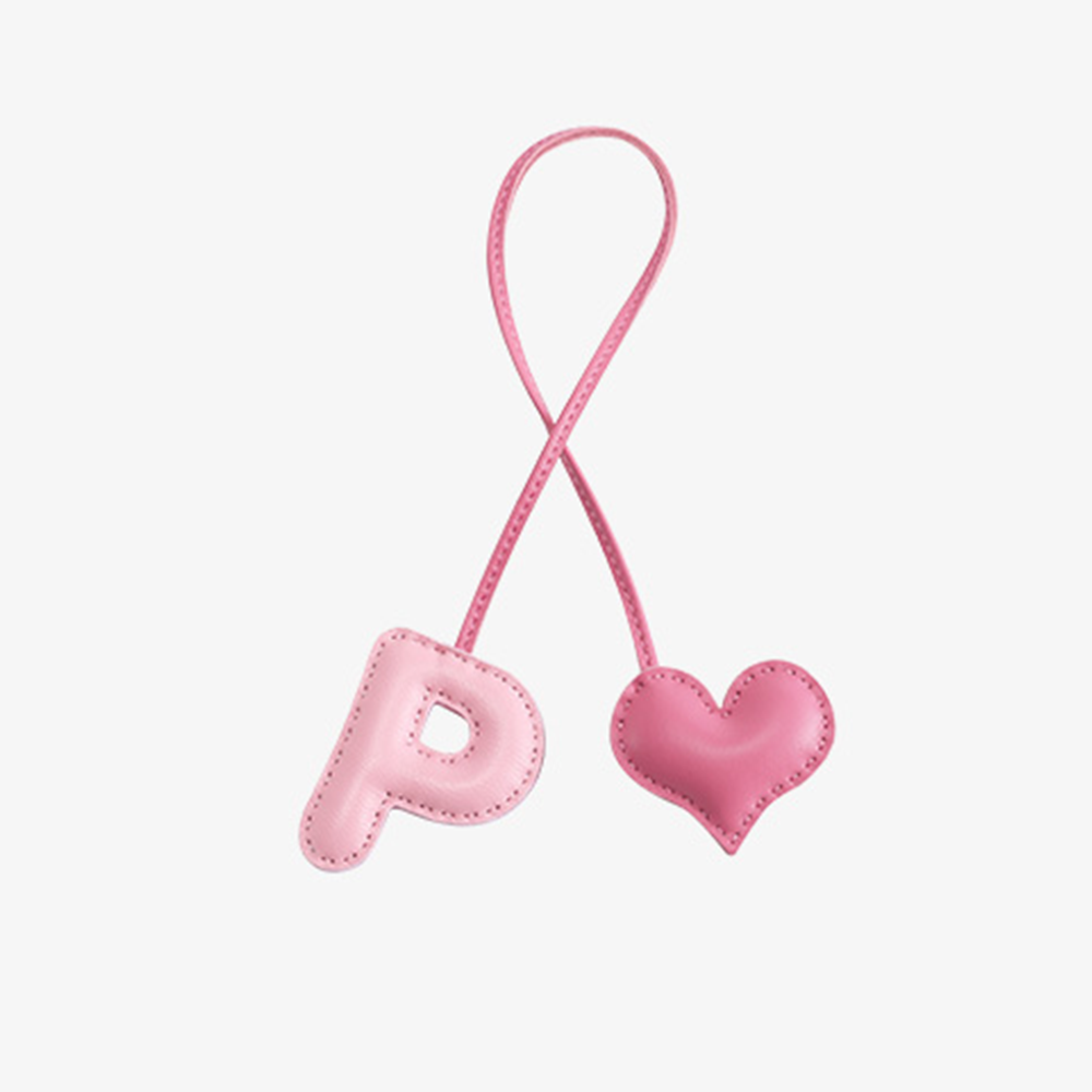 Personalized Pink Letter Bag Charm
