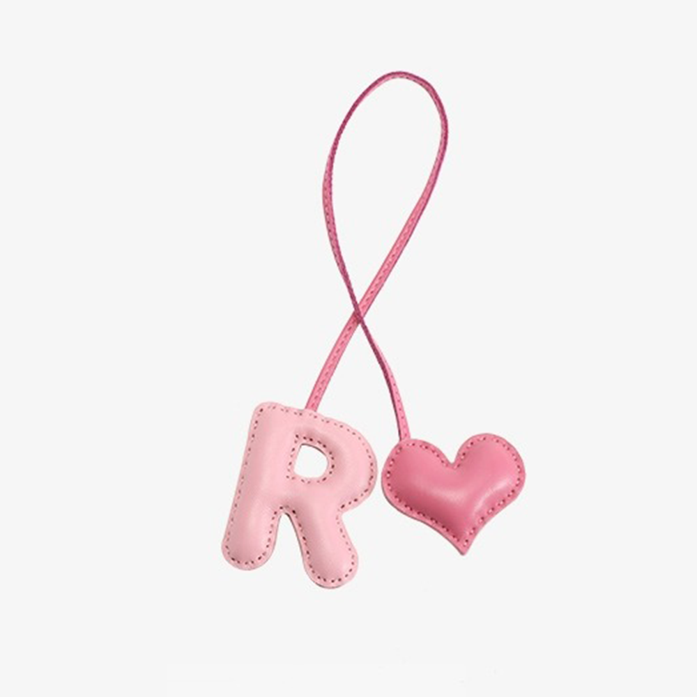 Personalized Pink Letter Bag Charm