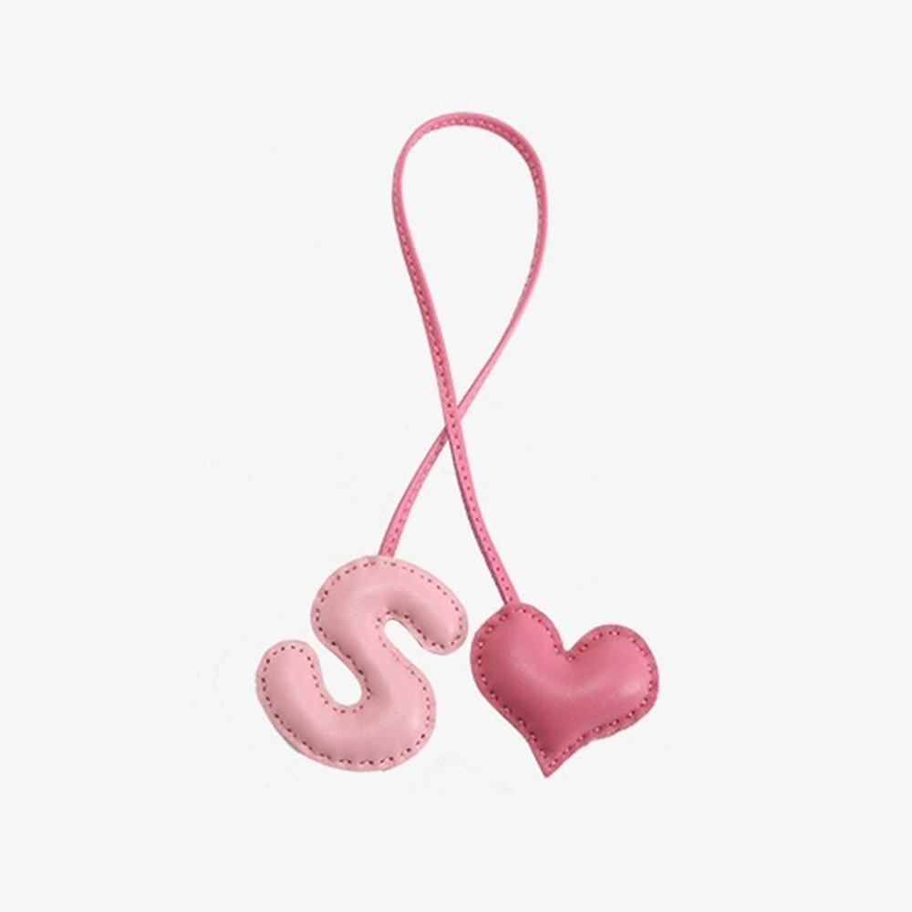 Personalized Pink Letter Bag Charm