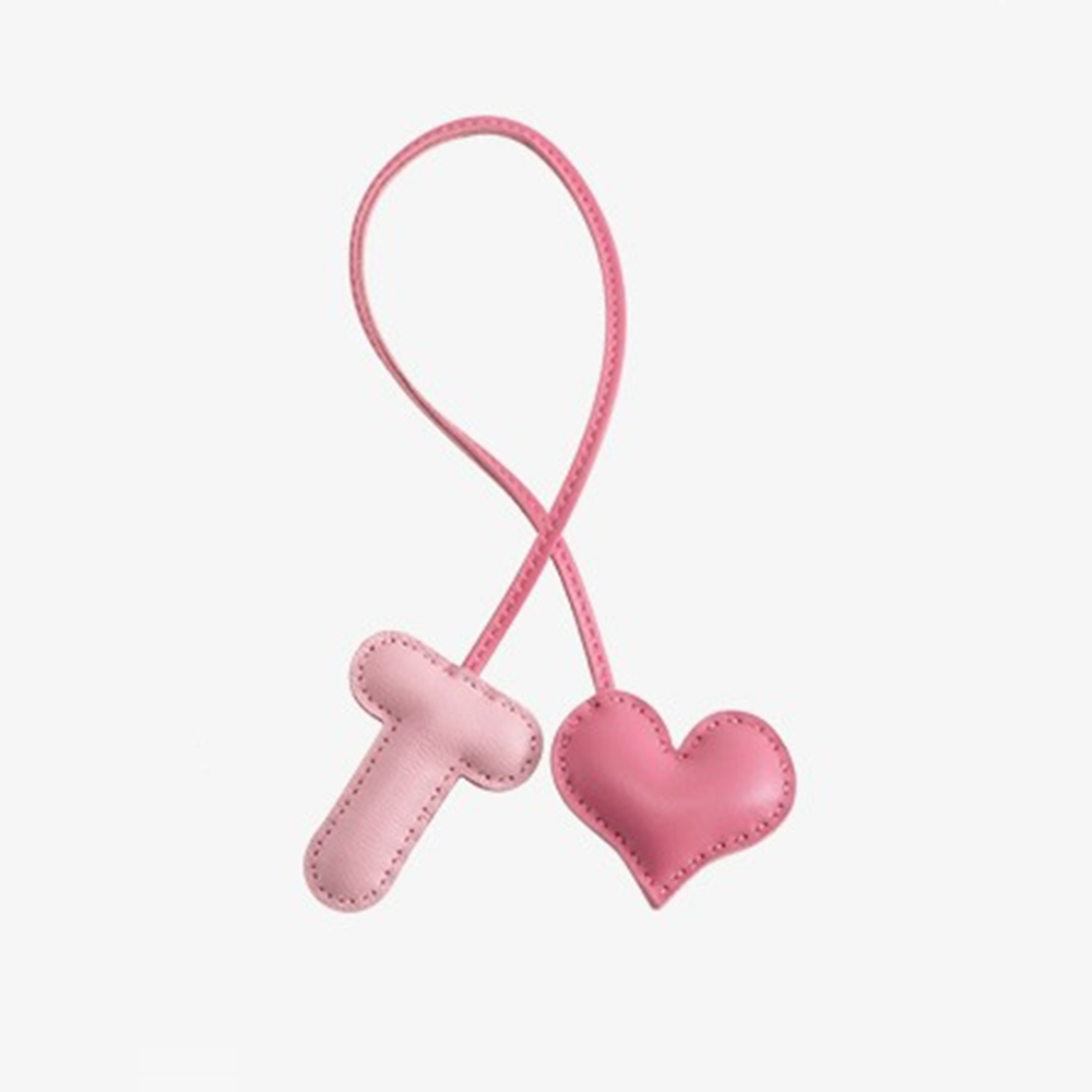 Personalized Pink Letter Bag Charm