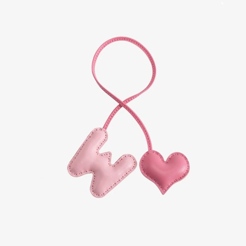 Personalized Pink Letter Bag Charm