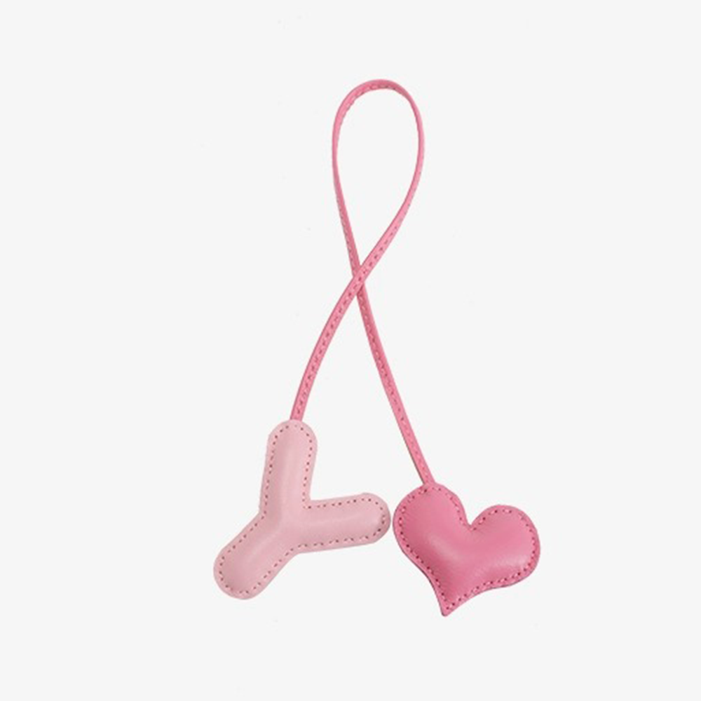 Personalized Pink Letter Bag Charm